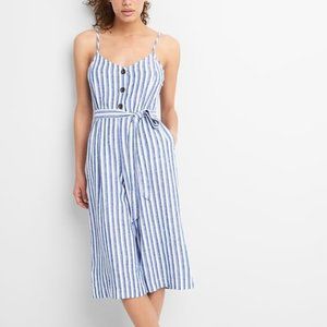 GAP Striped Linen Cami Cropped Jumpsuit